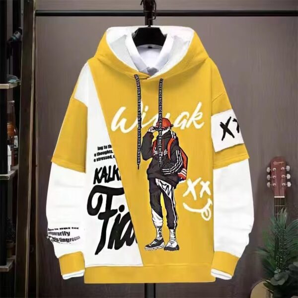 Men's Harajuku Graphic Hoodie - Streetwear Casual Printed Sweatshirt - Image 2