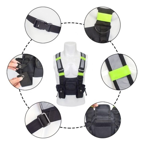 Hip Hop Tactical Pack - Universal Walkie Talkie Vest Chest Bag Nylon Hands-Free Interphone Pouch - Image 2