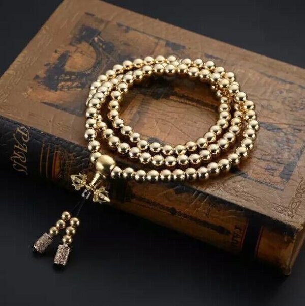 Outdoor Self-Defense 108 Stainless Steel Silver/Gold Bead Whip Bracelet Necklace - Image 8