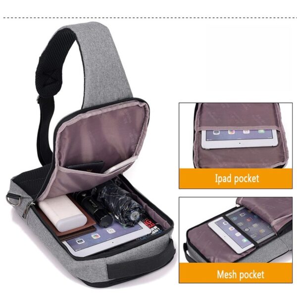 Anti-theft USB Charging Chest Bag - Sleek & Slim Design - Image 6