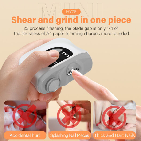 Electric Nail Clippers - Cutting And Grinding Device with Integrated LED Lighting Lamp - Image 6