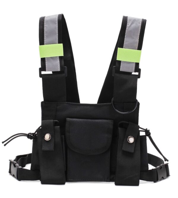 Hip Hop Tactical Pack - Universal Walkie Talkie Vest Chest Bag Nylon Hands-Free Interphone Pouch
