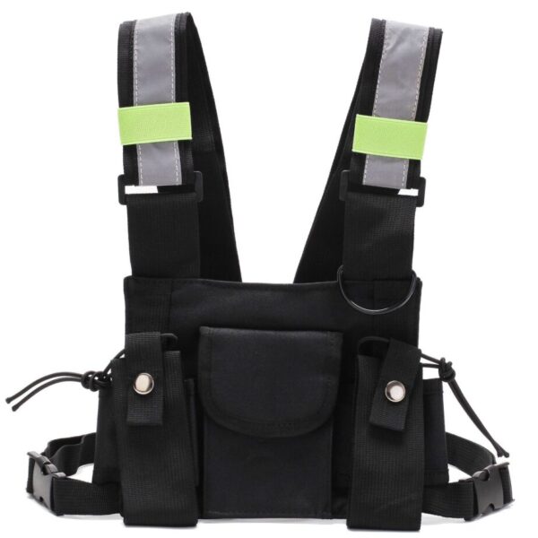 Hip Hop Tactical Pack - Universal Walkie Talkie Vest Chest Bag Nylon Hands-Free Interphone Pouch