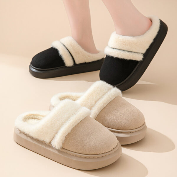 Thick Bottom Casual Non Slip Velvet House Shoes - Image 4
