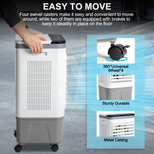 5.28Gal 3IN1 Portable Air Conditioner, Evaporative Air Cooler/Humidifier/Cooling, 12-hour Timer - Image 9
