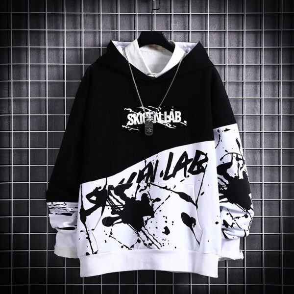 Graphic Splash Print Long Sleeve Hoodie