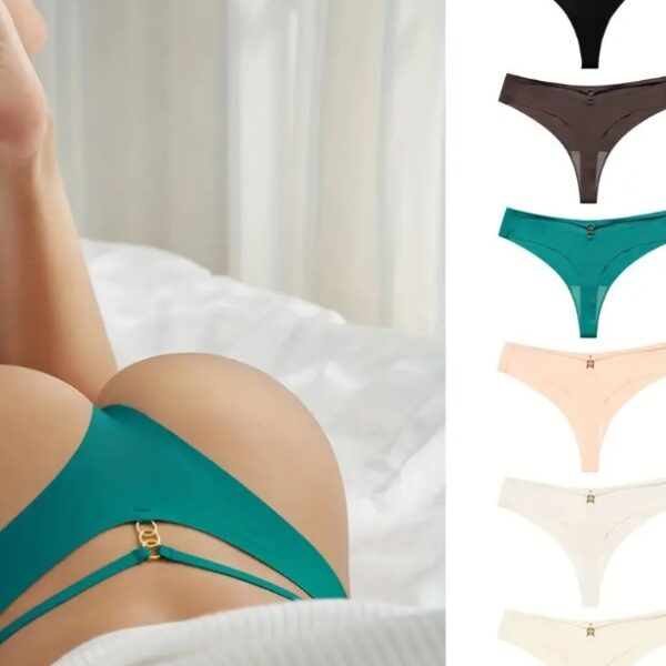 6PCS Scacto Seamless One-Piece Ring Thong