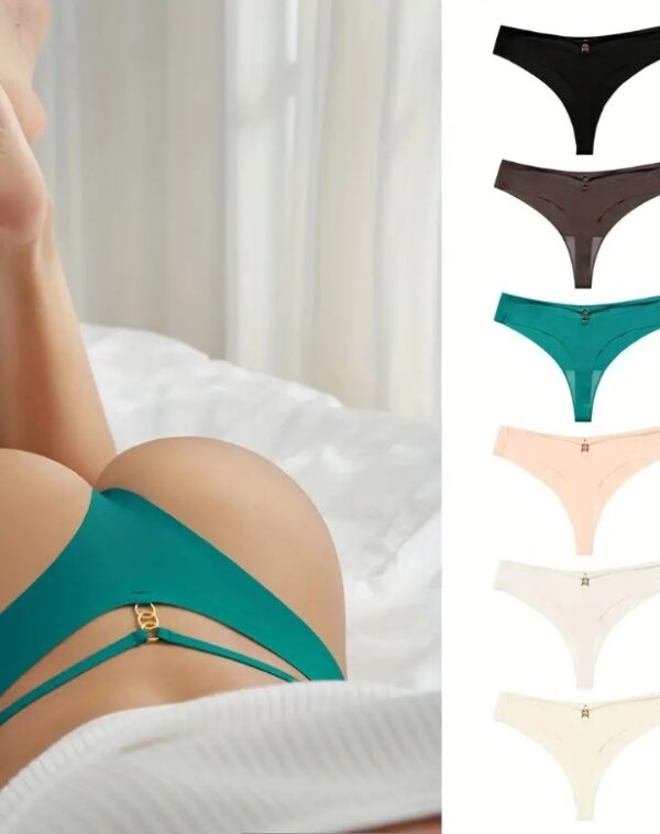 6PCS Scacto Seamless One-Piece Ring Thong
