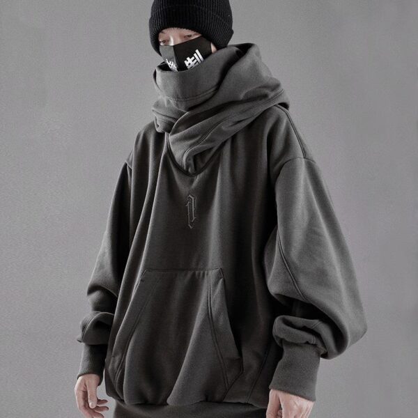 Athleisure Style Mens Turtleneck Hoodie Pullover - Image 2