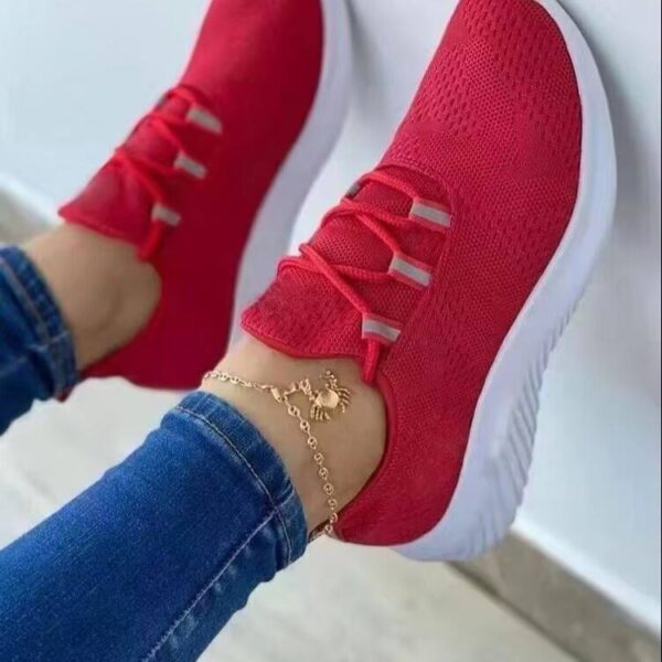 Mesh Lace-up Women's Platform Casual Running Shoes - Image 6