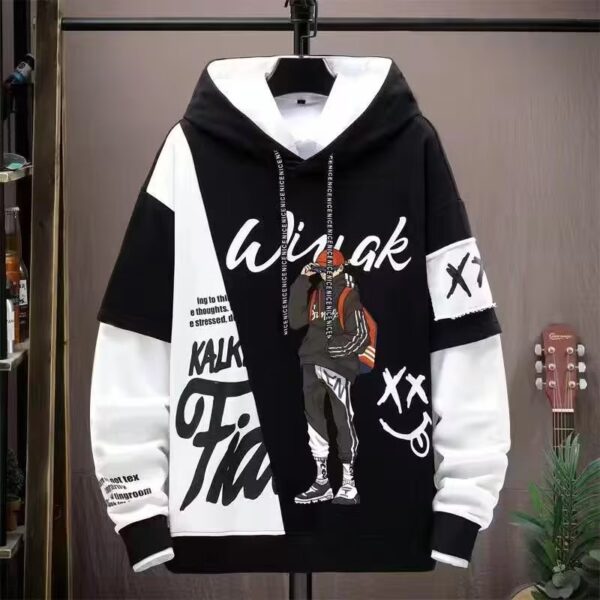 Men's Harajuku Graphic Hoodie - Streetwear Casual Printed Sweatshirt
