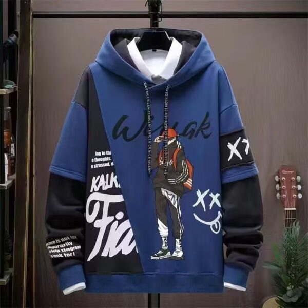 Men's Harajuku Graphic Hoodie - Streetwear Casual Printed Sweatshirt - Image 4