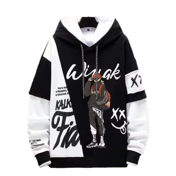 Men's Harajuku Graphic Hoodie - Streetwear Casual Printed Sweatshirt - Image 3