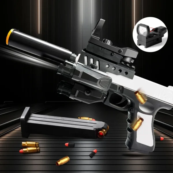Pistol Toy Gun, Foam Blaster, Shoots EVA Soft Foam Bullets