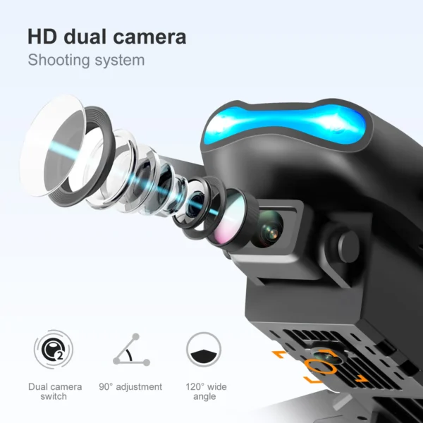 E99 PRO Drone with Flash Professional 4K Dual Camera WIFI Obstacle Avoidance RC Helicopters Aerial Photography Quadcopter Dron - Image 5