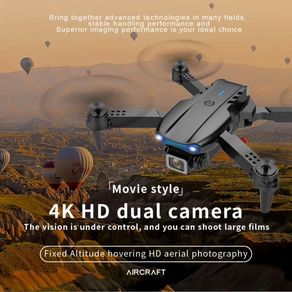 E99 PRO Drone with Flash Professional 4K Dual Camera WIFI Obstacle Avoidance RC Helicopters Aerial Photography Quadcopter Dron - Image 6