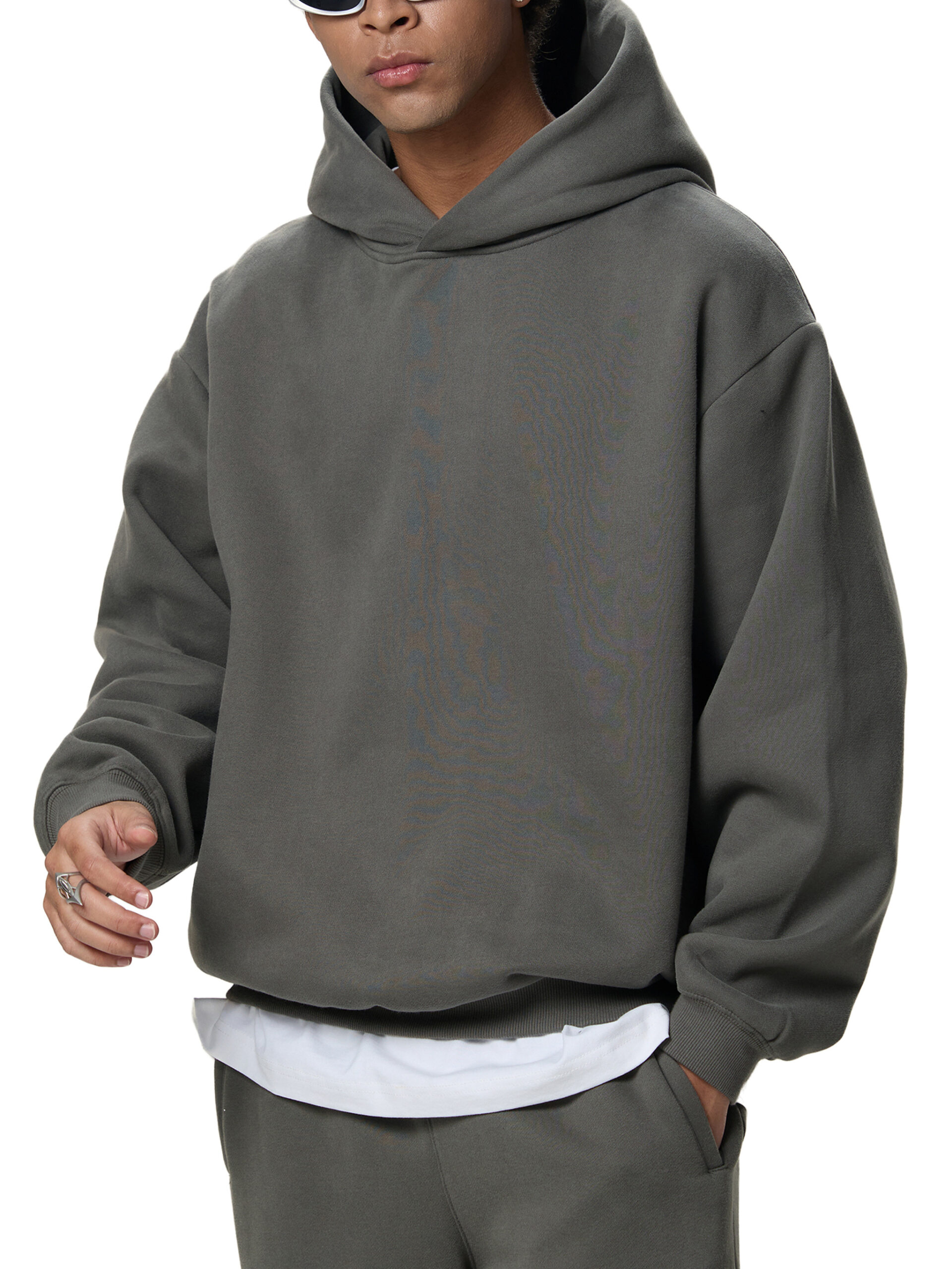 Fleeced Boxy Hoodie- Heavyweight Cotton Blend Streetwear - Image 10